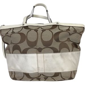 COACH Signature Monogram Charlie C bag Brown Cream